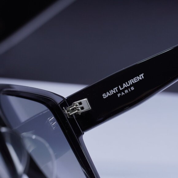 Saint Laurent SL M9/F 002 Square Sunglasses – Shiny Black - Picture 9 of 10